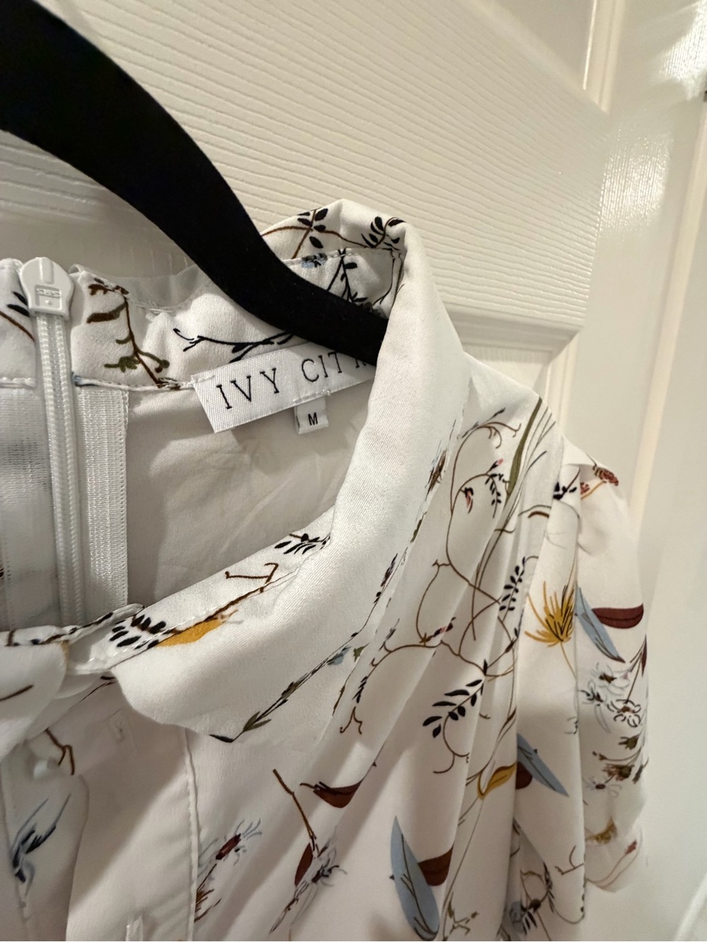 Ivy City Co White Botanical Shirt Midi Dress - Picture 2 of 7